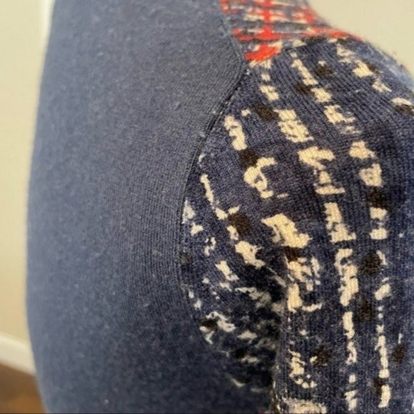 Tory Burch Blue Red Pattern Sweater - Picture 7 of 13